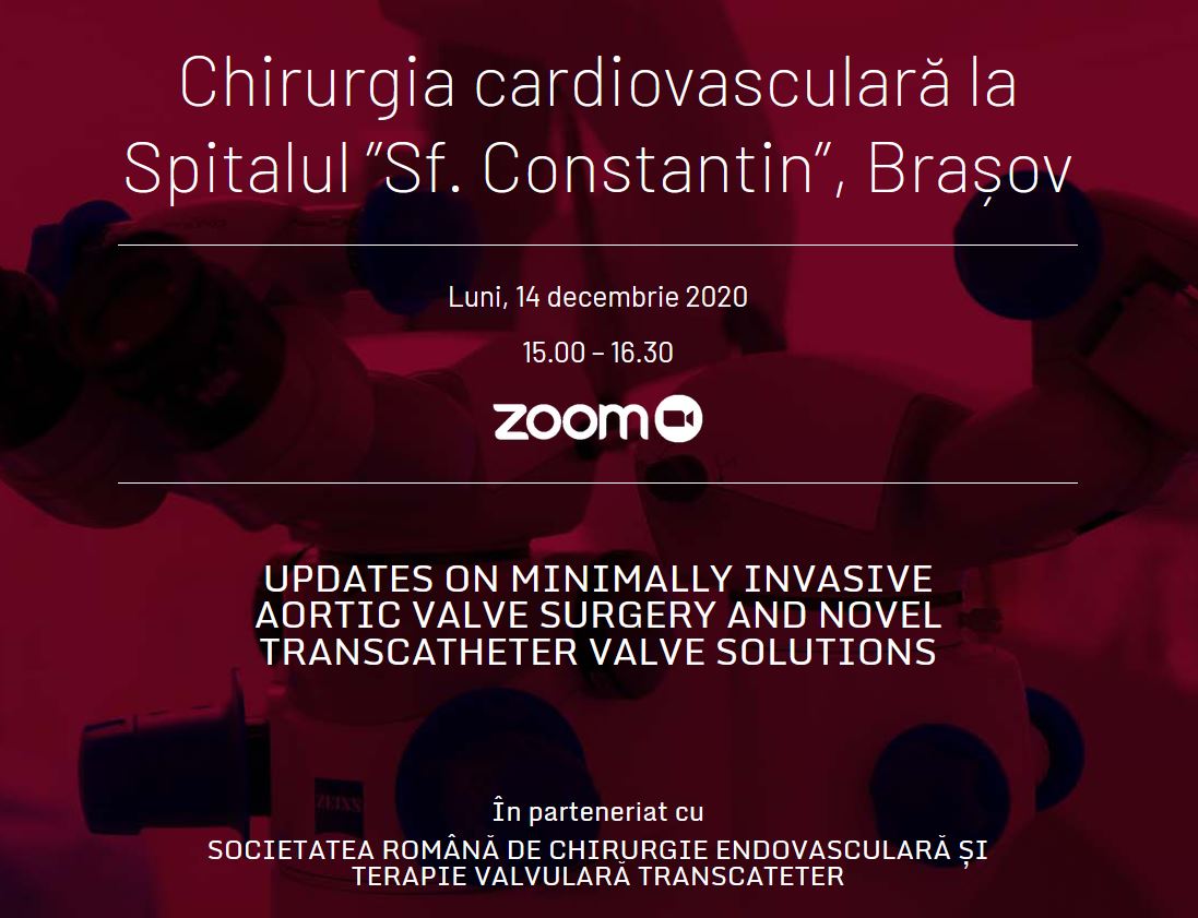 Dezbatere Profesională online: “Chirurgia cardiovasculară la Spitalul Sf. Constantin Brașov”