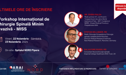 Ultimele ore de înscriere la Workshopul Internațional de Chirurgie Spinală Minim Invazivă – MISS